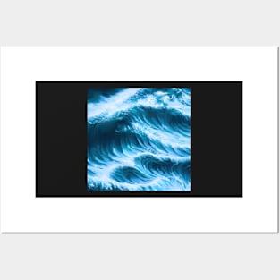 Hyperrealistic blue ocean waves Posters and Art